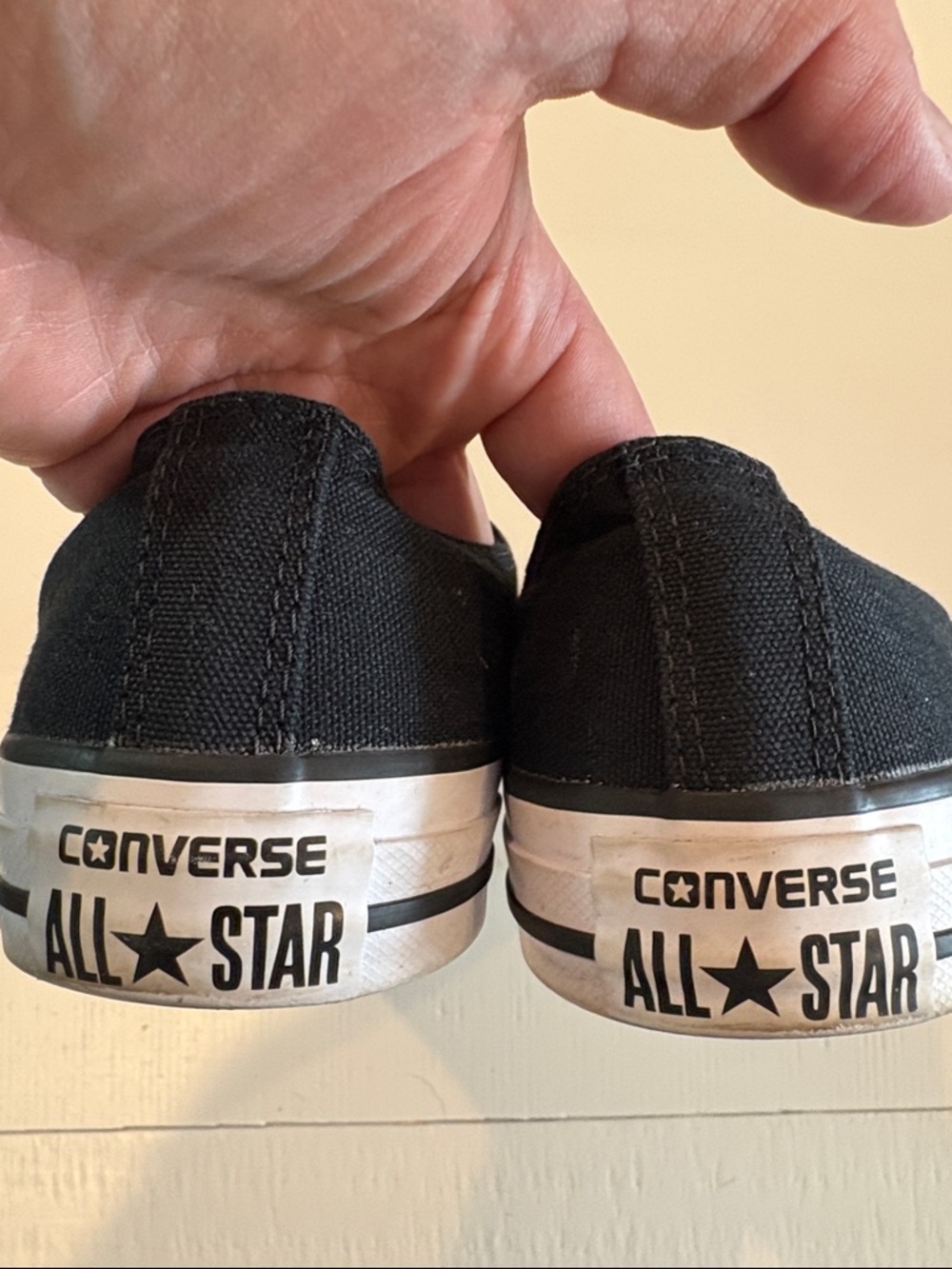 Used Converse Black Low Top Canvas Sneakers - Picture 3 of 4